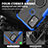Silikon Hülle Handyhülle und Kunststoff Schutzhülle Hartschalen Tasche mit Magnetisch Fingerring Ständer S02 für Motorola Moto G20