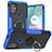 Silikon Hülle Handyhülle und Kunststoff Schutzhülle Hartschalen Tasche mit Magnetisch Fingerring Ständer S02 für Motorola Moto G20 Blau