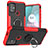 Silikon Hülle Handyhülle und Kunststoff Schutzhülle Hartschalen Tasche mit Magnetisch Fingerring Ständer S02 für Motorola Moto G20 Rot