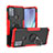 Silikon Hülle Handyhülle und Kunststoff Schutzhülle Hartschalen Tasche mit Magnetisch Fingerring Ständer S02 für Motorola Moto G50 Rot