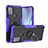 Silikon Hülle Handyhülle und Kunststoff Schutzhülle Hartschalen Tasche mit Magnetisch Fingerring Ständer S02 für Motorola Moto G50 Violett