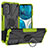 Silikon Hülle Handyhülle und Kunststoff Schutzhülle Hartschalen Tasche mit Magnetisch Fingerring Ständer S02 für Motorola MOTO G52 Grün