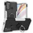 Silikon Hülle Handyhülle und Kunststoff Schutzhülle Hartschalen Tasche mit Magnetisch Fingerring Ständer S02 für Motorola Moto G60