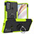 Silikon Hülle Handyhülle und Kunststoff Schutzhülle Hartschalen Tasche mit Magnetisch Fingerring Ständer S02 für Motorola Moto G60 Grün