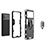 Silikon Hülle Handyhülle und Kunststoff Schutzhülle Hartschalen Tasche mit Magnetisch Fingerring Ständer S02 für Vivo iQOO 9 5G