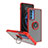Silikon Hülle Handyhülle und Kunststoff Schutzhülle Hartschalen Tasche mit Magnetisch Fingerring Ständer S04 für Motorola Moto Edge 20 Pro 5G Rot