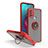 Silikon Hülle Handyhülle und Kunststoff Schutzhülle Hartschalen Tasche mit Magnetisch Fingerring Ständer S04 für Motorola Moto G20 Rot