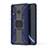 Silikon Hülle Handyhülle und Kunststoff Schutzhülle Hartschalen Tasche mit Magnetisch Fingerring Ständer S04 für Samsung Galaxy M30 Blau