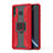 Silikon Hülle Handyhülle und Kunststoff Schutzhülle Hartschalen Tasche mit Magnetisch Fingerring Ständer S04 für Samsung Galaxy M30 Rot