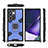Silikon Hülle Handyhülle und Kunststoff Schutzhülle Hartschalen Tasche mit Magnetisch Fingerring Ständer S04 für Samsung Galaxy S23 Ultra 5G