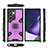 Silikon Hülle Handyhülle und Kunststoff Schutzhülle Hartschalen Tasche mit Magnetisch Fingerring Ständer S04 für Samsung Galaxy S23 Ultra 5G Violett