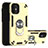 Silikon Hülle Handyhülle und Kunststoff Schutzhülle Hartschalen Tasche mit Magnetisch Fingerring Ständer S05 für Apple iPhone 12 Mini