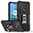 Silikon Hülle Handyhülle und Kunststoff Schutzhülle Hartschalen Tasche mit Magnetisch Fingerring Ständer S05 für Motorola Moto G10 Power