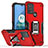 Silikon Hülle Handyhülle und Kunststoff Schutzhülle Hartschalen Tasche mit Magnetisch Fingerring Ständer S05 für Motorola Moto G20
