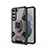 Silikon Hülle Handyhülle und Kunststoff Schutzhülle Hartschalen Tasche mit Magnetisch Fingerring Ständer S05 für Samsung Galaxy S21 5G