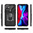 Silikon Hülle Handyhülle und Kunststoff Schutzhülle Hartschalen Tasche mit Magnetisch Fingerring Ständer S07 für Apple iPhone 12