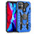 Silikon Hülle Handyhülle und Kunststoff Schutzhülle Hartschalen Tasche mit Magnetisch Fingerring Ständer S07 für Apple iPhone 12 Blau