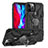 Silikon Hülle Handyhülle und Kunststoff Schutzhülle Hartschalen Tasche mit Magnetisch Fingerring Ständer S07 für Apple iPhone 12 Pro Max