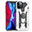 Silikon Hülle Handyhülle und Kunststoff Schutzhülle Hartschalen Tasche mit Magnetisch Fingerring Ständer S07 für Apple iPhone 12 Pro Max Silber