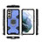 Silikon Hülle Handyhülle und Kunststoff Schutzhülle Hartschalen Tasche mit Magnetisch Fingerring Ständer S07 für Samsung Galaxy S22 5G