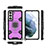 Silikon Hülle Handyhülle und Kunststoff Schutzhülle Hartschalen Tasche mit Magnetisch Fingerring Ständer S07 für Samsung Galaxy S22 5G Violett