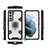 Silikon Hülle Handyhülle und Kunststoff Schutzhülle Hartschalen Tasche mit Magnetisch Fingerring Ständer S07 für Samsung Galaxy S22 5G Weiß