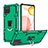 Silikon Hülle Handyhülle und Kunststoff Schutzhülle Hartschalen Tasche mit Magnetisch Fingerring Ständer YF1 für Samsung Galaxy A42 5G Grün