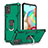 Silikon Hülle Handyhülle und Kunststoff Schutzhülle Hartschalen Tasche mit Magnetisch Fingerring Ständer YF1 für Samsung Galaxy A71 5G