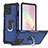 Silikon Hülle Handyhülle und Kunststoff Schutzhülle Hartschalen Tasche mit Magnetisch Fingerring Ständer YF1 für Samsung Galaxy S10 Lite Blau