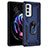 Silikon Hülle Handyhülle und Kunststoff Schutzhülle Hartschalen Tasche mit Magnetisch Fingerring Ständer Z01 für Motorola Moto Edge 20 Pro 5G Blau