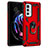 Silikon Hülle Handyhülle und Kunststoff Schutzhülle Hartschalen Tasche mit Magnetisch Fingerring Ständer Z01 für Motorola Moto Edge 20 Pro 5G Rot