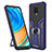 Silikon Hülle Handyhülle und Kunststoff Schutzhülle Hartschalen Tasche mit Magnetisch Fingerring Ständer ZL1 für Xiaomi Poco M2 Pro Blau