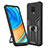 Silikon Hülle Handyhülle und Kunststoff Schutzhülle Hartschalen Tasche mit Magnetisch Fingerring Ständer ZL1 für Xiaomi Poco M2 Pro Schwarz