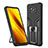 Silikon Hülle Handyhülle und Kunststoff Schutzhülle Hartschalen Tasche mit Magnetisch Fingerring Ständer ZL1 für Xiaomi Poco X3