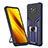 Silikon Hülle Handyhülle und Kunststoff Schutzhülle Hartschalen Tasche mit Magnetisch Fingerring Ständer ZL1 für Xiaomi Poco X3 Blau
