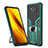 Silikon Hülle Handyhülle und Kunststoff Schutzhülle Hartschalen Tasche mit Magnetisch Fingerring Ständer ZL1 für Xiaomi Poco X3 Grün