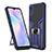 Silikon Hülle Handyhülle und Kunststoff Schutzhülle Hartschalen Tasche mit Magnetisch Fingerring Ständer ZL1 für Xiaomi Redmi 9AT Blau