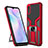 Silikon Hülle Handyhülle und Kunststoff Schutzhülle Hartschalen Tasche mit Magnetisch Fingerring Ständer ZL1 für Xiaomi Redmi 9AT Rot