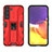 Silikon Hülle Handyhülle und Kunststoff Schutzhülle Hartschalen Tasche mit Magnetisch Ständer A03 für Samsung Galaxy S21 5G Rot