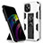 Silikon Hülle Handyhülle und Kunststoff Schutzhülle Hartschalen Tasche mit Magnetisch Ständer für Apple iPhone 12 Mini