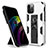 Silikon Hülle Handyhülle und Kunststoff Schutzhülle Hartschalen Tasche mit Magnetisch Ständer für Apple iPhone 12 Pro