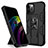 Silikon Hülle Handyhülle und Kunststoff Schutzhülle Hartschalen Tasche mit Magnetisch Ständer für Apple iPhone 12 Pro Schwarz