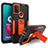 Silikon Hülle Handyhülle und Kunststoff Schutzhülle Hartschalen Tasche mit Magnetisch Ständer für Motorola Moto G10 Power Orange