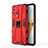 Silikon Hülle Handyhülle und Kunststoff Schutzhülle Hartschalen Tasche mit Magnetisch Ständer für Vivo iQOO 8 5G Rot