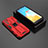 Silikon Hülle Handyhülle und Kunststoff Schutzhülle Hartschalen Tasche mit Magnetisch Ständer KC1 für Huawei P40 Rot