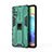 Silikon Hülle Handyhülle und Kunststoff Schutzhülle Hartschalen Tasche mit Magnetisch Ständer KC1 für Samsung Galaxy A71 5G Grün