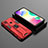 Silikon Hülle Handyhülle und Kunststoff Schutzhülle Hartschalen Tasche mit Magnetisch Ständer KC1 für Xiaomi Redmi 9 India Rot
