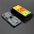 Silikon Hülle Handyhülle und Kunststoff Schutzhülle Hartschalen Tasche mit Magnetisch Ständer KC2 für Xiaomi Poco M3 Grau