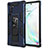 Silikon Hülle Handyhülle und Kunststoff Schutzhülle Hartschalen Tasche mit Magnetisch Ständer MQ1 für Samsung Galaxy Note 10 5G Blau