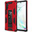 Silikon Hülle Handyhülle und Kunststoff Schutzhülle Hartschalen Tasche mit Magnetisch Ständer MQ1 für Samsung Galaxy Note 10 5G Rot